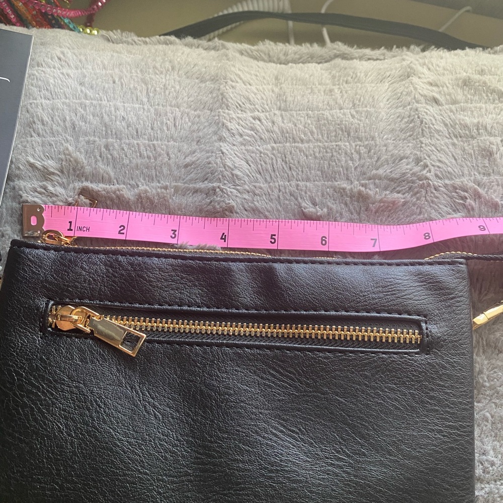 NWT ISabelle vegan leather crossbody/clutch/shoulder bag black - Picture 14 of 16